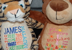 GBT Embroidery - Childrens &amp; Babies Clothing, Soft Toys etc   - All Personalised Per Customer Requirements.
