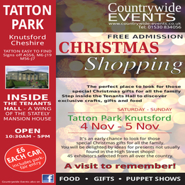 Christmas Shopping Fair at Tatton Park Cheshire on 4-5th November Organised By Countrywide Events