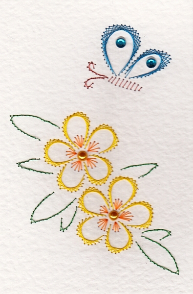 Hedgerows Sparkle Stitch Paper Embroidery Card Kit