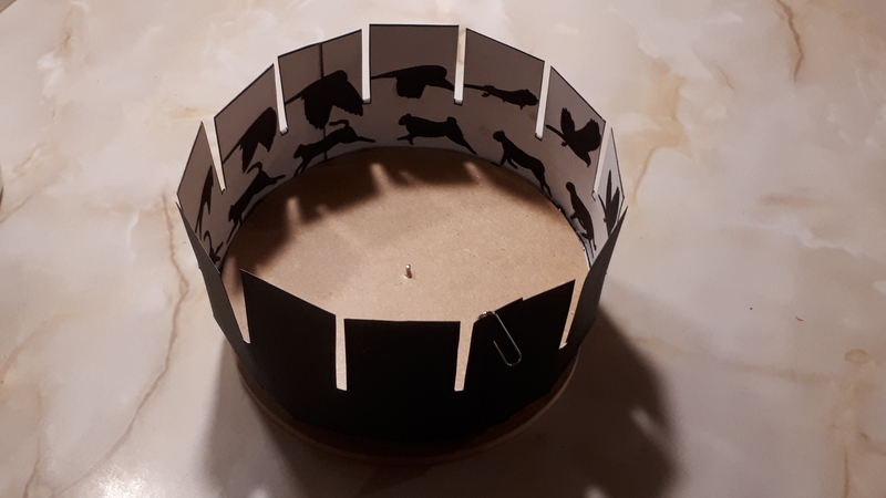 Zoetrope KIt Victorian style animation easy to make kit bird/cat design 